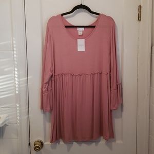 NWT coral Bellino top w decorative sleeves 4X